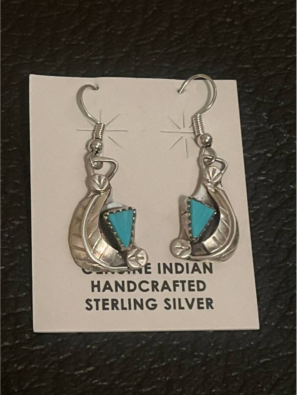 Navajo handmade sterling silver turquoise earrings